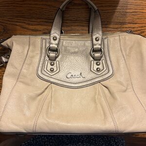 White and silver Ashley Coach Purse
